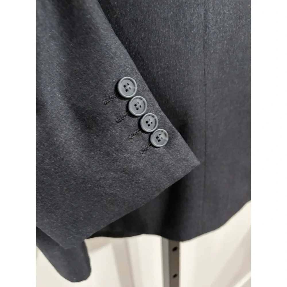 Renoir Mens Suit Jacket Sport Coat Blazer Sz 44 x 38 Charcoal Gray 2 Button H1